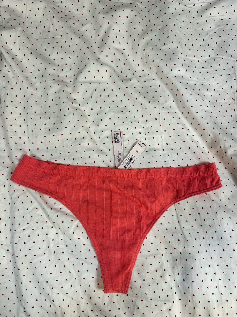 Victoria's Secret Ribbed Coral Bikini Panty NWT